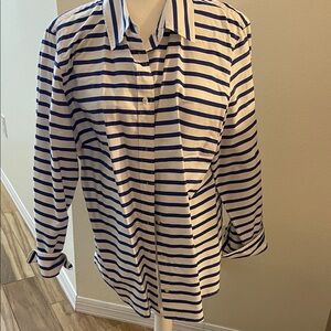 Ralph Lauren Blue and White Striped Top